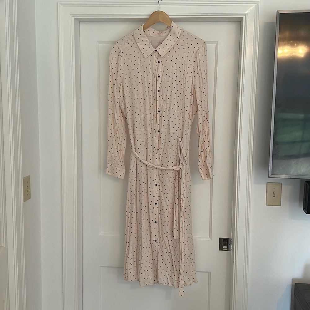 Gal meets glam polka dot midi dress with belt